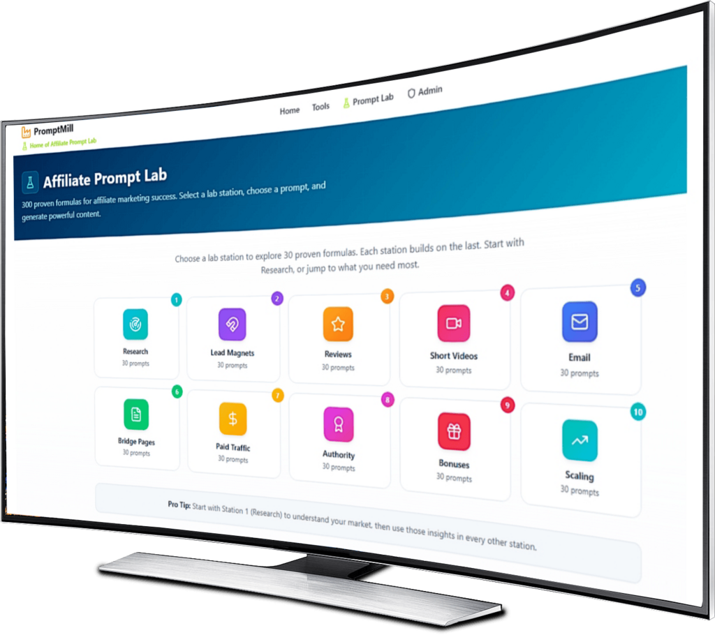 Affiliate Prompt Lab interactive prompts engine overview